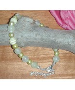 GENUINE WHITE ONYX  AND FRESH WATER PEARLS BEADS BRACELET - €16,33 EUR