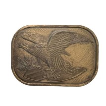 Vintage Large Bald Eagle American Flag Belt Buckle 3 3/4&quot; X 2 3/4&quot; - £18.59 GBP