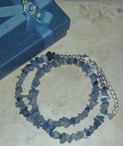 GORGEOUS GENUINE BLUE AVENTURINE STONE BEADS NECKLACE - €15,33 EUR
