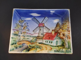 3D Cottage Windmill Plaque Decor Ceramic Freestanding or Wall Hanging Country - £7.84 GBP