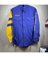 Wrangler Embroidered Ukraine Flag Colors Thick LONG SLEEVE SHIRT Size Small - $43.95