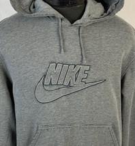 Vintage Nike Sweatshirt Embroidered Swoosh Logo Hoodie Gray Mens Medium - £30.48 GBP