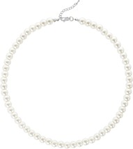 Round Imitation Pearl Necklace Wedding Pearl Necklace for Brides - £14.83 GBP