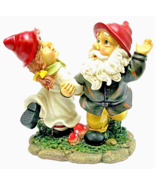 Toscano Dancing Dwarfs Gnomes Statue Garden Decor Deck Patio Happy Greet... - $108.20 CAD