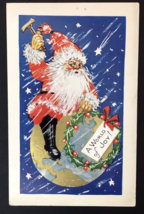 A World of Joy Santa Claus Riding the World in Space with a Hammer Antiq... - $20.00