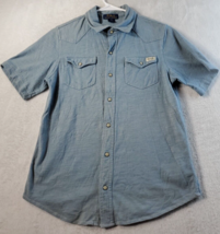 Polo Ralph Lauren Shirt Boys Large Blue Cotton Short Sleeves Collar Button Down - £6.40 GBP