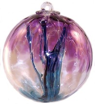 6&quot; European Art Glass Spirit Tree &quot;AQUA VIOLETA&quot; Witch Ball Friendship Kugel - £42.23 GBP