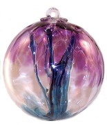 6&quot; European Art Glass Spirit Tree &quot;AQUA VIOLETA&quot; Witch Ball Friendship K... - £42.11 GBP