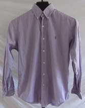 Ralph Lauren Purple White Striped Long Sleeve shirt Mens Size 15  32 33 Classic - £20.97 GBP