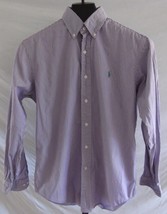 Ralph Lauren Purple White Striped Long Sleeve shirt Mens Size 15  32 33 ... - £21.31 GBP