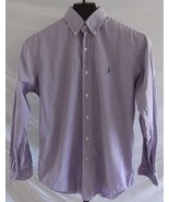 Ralph Lauren Purple White Striped Long Sleeve shirt Mens Size 15  32 33 ... - £21.05 GBP