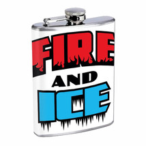 Fire And Ice Em6 Flask 8oz Stainless Steel Hip Drinking Whiskey - £11.83 GBP