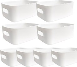 Eight-Piece Set Of Plastic Storage Bins And Baskets, Comprising, And Cupboard. - £29.75 GBP