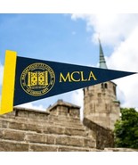 Vtg MCLA Massachusetts College Felt Collegiate Penant Blue Yellow - $282.54 MXN