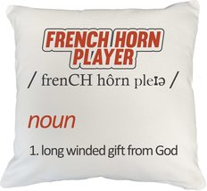 Make Your Mark Design French Horn Player White Pillow Cover for Brass In... - £19.70 GBP+