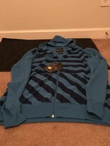 Royal Blue Men&#39;s Athletic Blue Striped Full Zip Hoodie Sweatshirt Jacket Size XL - £44.34 GBP