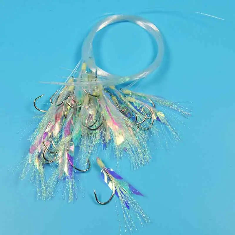 100PCS Offshore Angler Flash Fish Skin Sabiki Rigs with Fluoro Leader - $56.14