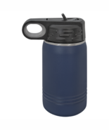 Navy Blue 12oz Dbl. Wall Insulated Stainless Steel Sport Bottle  Flip To... - £13.98 GBP