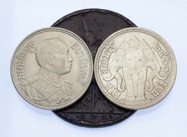 1895-1925 Thailand Coin Lot of 2 ATT, 1/4 Baht (VF to Unc. Condition) - £41.44 GBP