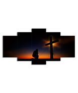 Sunset Christ Cross Living Room Decoration Oil Painting - $19.79+