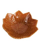 Olfaire Rustic Orange 6.5&quot; Leaf Bowl, Made in Portugal, Majolica Style P... - $26.35 CAD