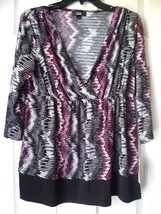 New AGB Women&#39;s Chevron Printed 3/4 Sleeve Blouse Top Size L MSRP $44.00 - £15.62 GBP