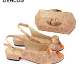 Ach color shoe and bag set new 2021 women low heel african wedding sandals italian thumb155 crop