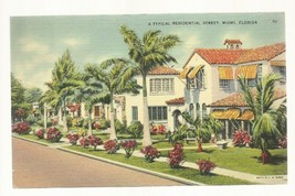 Vintage Postcard A Typical Residential Stree, Miami, Florida Unposted/Unused  - £4.67 GBP