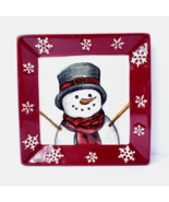 St. Nicholas Square Yuletide Winter Snowman 8.5  Stoneware Salad Plate - £15.18 GBP