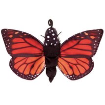Folkmanis Monarch Life Cycle Reversible Hand Puppet Plush, 8&quot;, Red-Orange/Purple - £43.45 GBP