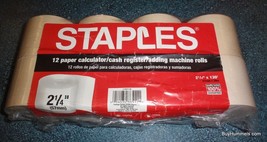 Lot of 8 Staples 2-1/4&quot; x 130&#39; Calculator Paper Rolls - FAST SHIPPING! - £17.82 GBP