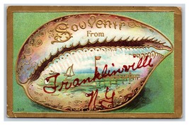 Puka Shell Border Souvenir From Franklinville New York NY DB Postcard W9 - £3.91 GBP