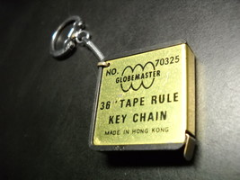 Globemaster Key Chain 36 Inch Tape Rule Tape Measure Made Hong Kong Number 70325 - $7.99
