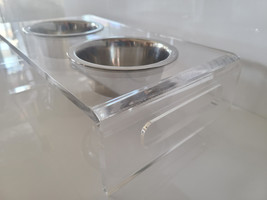 Acrylic elevated pet bowls, food bowls, water bowls, pets, dogs, cats - £63.14 GBP