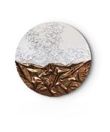 interoknack Modern Luxury Round Leather 3D Wall Art, Handcrafted White &amp;... - $1,264.42 CAD