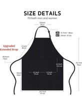 Chef Apron, Black Apron with 2 Pockets, Waterproof Adjustable Apron Pack Of 4 - £10.12 GBP