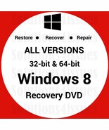 Windows 8 Pro 64 Bit Recovery Reinstall Boot Restore DVD Disc Disk - $280.81 MXN