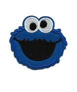COOKIE MONSTER IRON ON PATCH 2.75&quot; Face Blue Sesame Street Embroidered A... - $6.79 CAD
