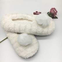 Winter Spring Women Slippers Silk Cotton Ball Home Slippers For Women Sturdy Sol - £18.04 GBP