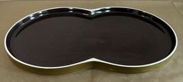 Vintage 15&quot; MCM Block Chromatics Modern Gold Brown Platter - $37.05