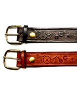 STEAM  PUNK   BELT  *  Nice Design  * Cowhide *  4 Colors *  1-1/2 wide - $32.95