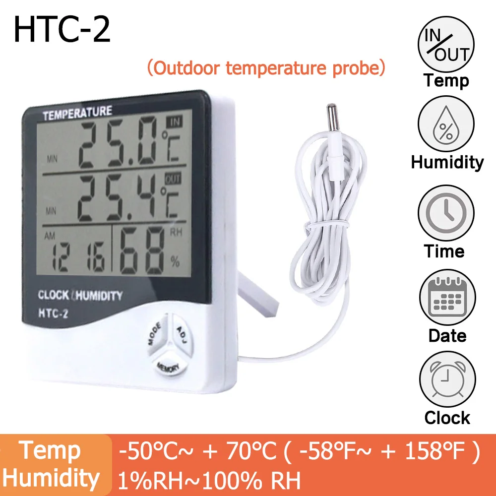 Indoor Outdoor Thermometer Wireless Hygrometer Weather Station Electronic Thermo - £135.76 GBP