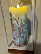 New Open Candle Lantern with snowman led Pillar Candle image 3