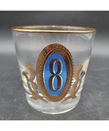 Rare Vintage 1960&#39;s Cocktail Libbey MCM Blue &amp; Gold Numero High Ball Gla... - $20.20 CAD