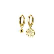 S925 Silver Ear Hoop Earrings Flash Star Asymmetric Tassel Earrings for Women Gi - £16.80 GBP