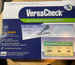 Versacheck Security Business Check Refills 12BC01 #1002 250 sheets 250 checks - £13.33 GBP