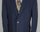 Orvis Mens Navy Blue Wool Blend 3 Button Blazer w. Gold Buttons 44R - $44.55