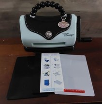 Sizzix Texture Boutique Embossing Machine Blue And Black Purse Style Emb... - $37.07