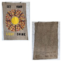 Vintage 1988 Custom Handmade LET YOUR LIGHT SHiNE Canvas Wall Garden Flag - £20.17 GBP