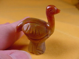 (Y-OST-7) Orange OSTRICH carving SOAPSTONE PERU FIGURINE bird I love ost... - £6.84 GBP